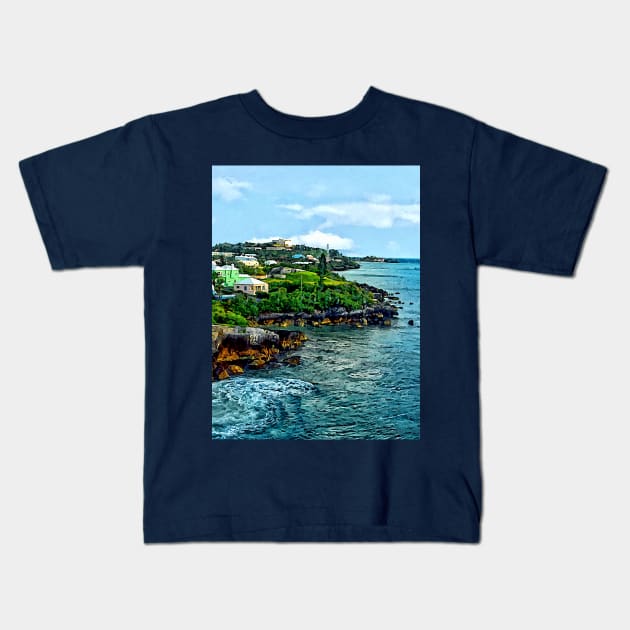 Bermuda - St. George Bermuda Shoreline Kids T-Shirt by SusanSavad